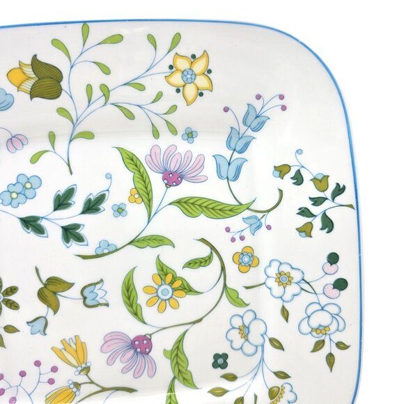 Spode Afton Square Plate 9" Bone China Floral Design England Y8212 J161 - Picture 2 of 14